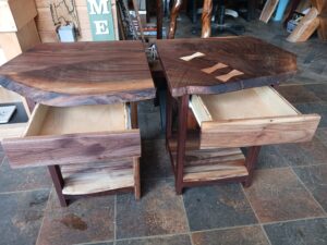 Custom wood carved cabinets with drawers