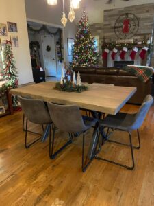 Custom wooden carved dining room table